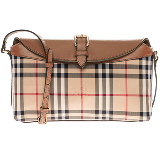  Burberry Horseferry Check and Leather Clutch Bag  